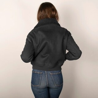 Foto 4 | Foto 4 | Chamarra Greenlander De Mujer Gamuza Estilo Biker Con Forro Polar