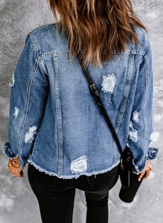 Foto 3 | Foto 3 | Chaqueta Vaquera Evaless Boyfriend Washed Crop Para Mujer Color Azul Islandés - Venta Internacional.