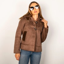 Chamarra Greenlander De Gamuza Con Gorro Desmontable Para Mujer