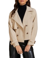Chaqueta Luvamia, Gabardina De Otoño Para Mujer, Color Beige, Talla M, 100% Poliéster - Venta Internacional.