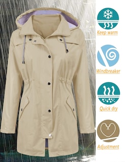 Foto 2 | Foto 2 | Gabardina Impermeable Lomon Con Capucha Larga Para Mujer - Venta Internacional.