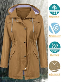 Foto 2 | Foto 2 | Gabardina Impermeable Lomon Con Capucha Larga Para Mujer - Venta Internacional.
