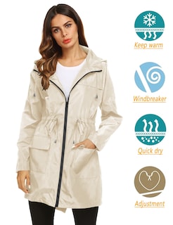 Foto 2 | Foto 2 | Chubasquero Lomon, Ligero E Impermeable Para Mujer, Color Beige S - Venta Internacional.