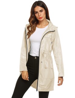 Foto 6 | Foto 6 | Chubasquero Lomon, Ligero E Impermeable Para Mujer, Color Beige S - Venta Internacional.