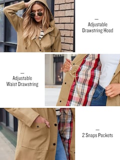 Foto 5 | Foto 5 | Chaqueta Impermeable Para Mujer, Impermeable, Ligera, Con Capucha, Rompevientos (camel, Talla Xxl) - Venta Internacional.