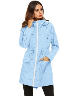 Foto 3 | Foto 3 | Chubasquero Lomon, Ligero E Impermeable Para Mujer, Color Azul Claro - Venta Internacional.