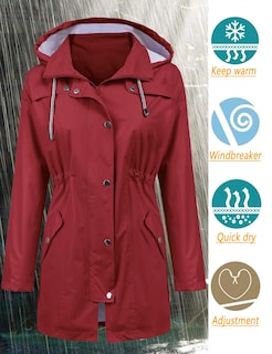Foto 2 | Foto 2 | Gabardina Impermeable Lomon Con Capucha Larga Para Mujer - Venta Internacional.