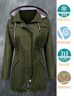 Foto 2 | Foto 2 | Gabardina Impermeable Lomon Con Capucha Larga Para Mujer - Venta Internacional.