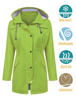 Foto 2 | Foto 2 | Gabardina Impermeable Lomon Con Capucha Larga Para Mujer - Venta Internacional.