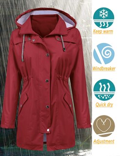 Foto 2 | Foto 2 | Gabardina Impermeable Lomon Con Capucha Larga Para Mujer - Venta Internacional.
