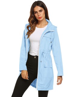 Foto 6 | Foto 6 | Chubasquero Lomon, Ligero E Impermeable Para Mujer, Color Azul Claro - Venta Internacional.