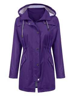 Foto 2 | Foto 2 | Gabardina Impermeable Lomon Con Capucha Larga, Color Morado, Xl - Venta Internacional.