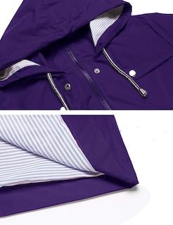Foto 4 | Foto 4 | Gabardina Impermeable Lomon Con Capucha Larga, Color Morado, Xl - Venta Internacional.