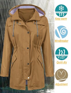 Foto 2 | Foto 2 | Gabardina Impermeable Lomon Con Capucha Larga Para Mujer - Venta Internacional.