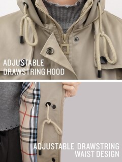 Foto 6 | Foto 6 | Chaqueta Impermeable Saphirose Para Mujer, Con Capucha Larga, Caqui - Venta Internacional.