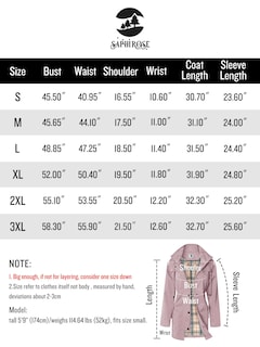 Foto 7 | Foto 7 | Chaqueta Impermeable Saphirose Para Mujer, Larga, Con Capucha, Para Exteriores, Rosa - Venta Internacional.