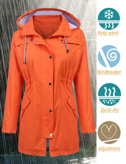 Foto 2 | Foto 2 | Gabardina Impermeable Lomon Con Capucha Larga Para Mujer - Venta Internacional.