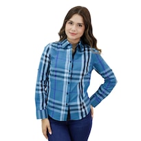 Camisa Para Mujer Marca Ravalli Color Azul Gsh-520-14