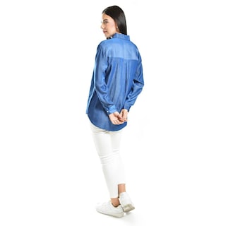 Foto 3 | Foto 3 | Camisa Satinada Roman Fashion / Juvenil, 1016 (azul Marino) Azul Marino