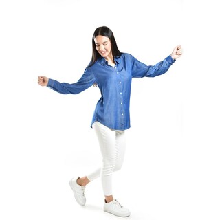 Foto 6 | Foto 6 | Camisa Satinada Roman Fashion / Juvenil, 1016 (azul Marino) Azul Marino