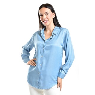 Foto 1 | Foto 1 | Camisa Satinada Roman Fashion / Juvenil, 1016 (azul Claro) Azul Cielo