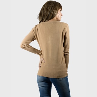 Foto 3 | Foto 3 | Sueter De Punto Para Mujer Suet-1001 Beige Sweater De Manga Larga