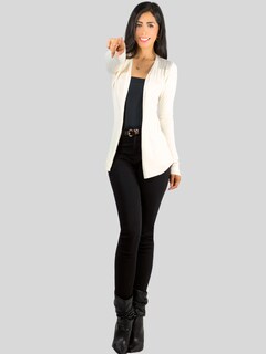 Foto 4 | Foto 4 | Suéter Abierto De Mujer Con Detalles En Estoperoles Suet-1035 Blanco Suéter Cardigan