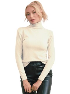Foto 1 | Foto 1 | Sueter Mujer De Cuello Alto Suet 1023 Crema Sueteres Dama Sweaters