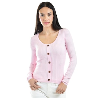 Foto 1 | Foto 1 | Sueter Acanalado Con Botones Roman Fashion /juvenil, 3157 (rosa) Rosa