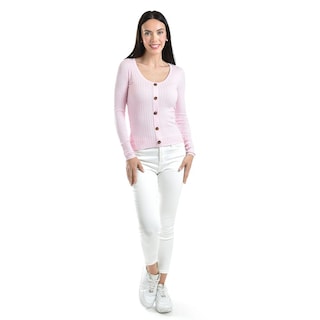 Foto 5 | Foto 5 | Sueter Acanalado Con Botones Roman Fashion /juvenil, 3157 (rosa) Rosa