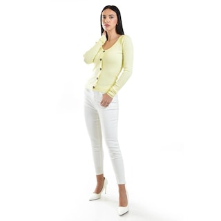Foto 5 | Foto 5 | Sueter Acanalado Con Botones Roman Fashion /juvenil, 3157 (amarillo) Amarillo