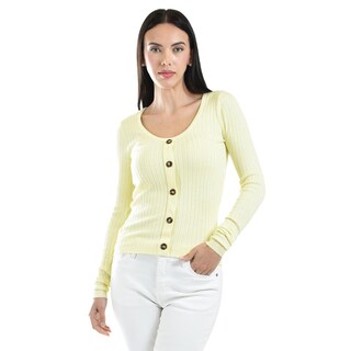 Foto 1 | Foto 1 | Sueter Acanalado Con Botones Roman Fashion /juvenil, 3157 (amarillo) Amarillo