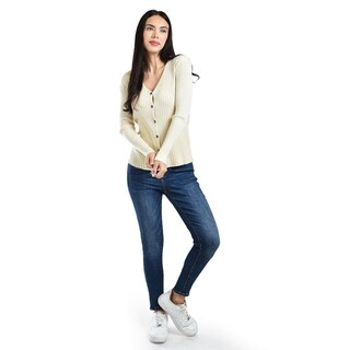 Foto 5 | Foto 5 | Sueter Acanalado De Manga Larga Roman Fashion /juvenil, 8930 (beige) Beige