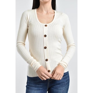 Foto 4 | Foto 4 | Sueter Acanalado Con Botones Roman Fashion /juvenil, 3157 (beige) Beige