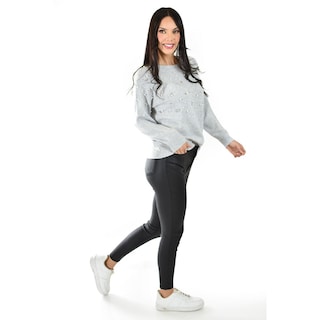 Foto 2 | Foto 2 | Sueter Con Pedreria Y Perlas Roman Fashion /juvenil, 4003 (gris) Gris
