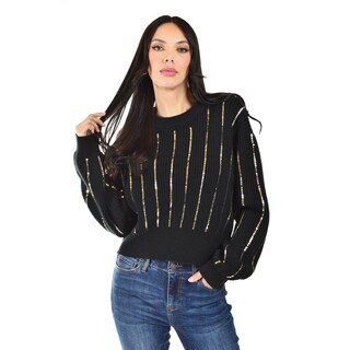 Foto 1 | Foto 1 | Sueter De Punto Con Lentejuela Roman Fashion / Juvenil, 4004 (negro / Dorado) Negro