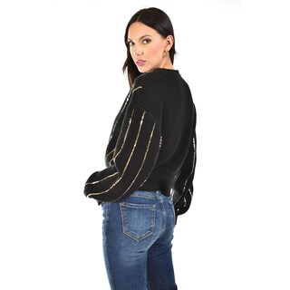 Foto 3 | Foto 3 | Sueter De Punto Con Lentejuela Roman Fashion / Juvenil, 4004 (negro / Dorado) Negro