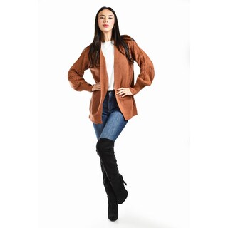 Foto 1 | Foto 1 | Cardigan De Punto Roman Fashion /juvenil, 41849 (cafe) Cafe