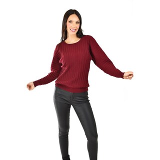 Foto 5 | Foto 5 | Sueter Con Relieve A Rayas Roman Fashion /juvenil, 4002 (vino) Vino