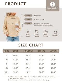 Foto 7 | Foto 7 | Jersey Saodimallsu De Cuello Alto De Gran Tamaño Para Mujer, Color Caqui Claro - Venta Internacional.