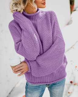 Foto 4 | Foto 4 | Suéter Saodimallsu De Cuello Alto De Gran Tamaño Para Mujer De Invierno Cálido - Venta Internacional.