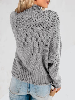 Foto 6 | Foto 6 | Jersey Saodimallsu De Cuello Alto De Punto Gris Extragrande Para Mujer - Venta Internacional.
