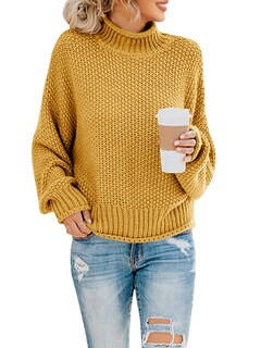 Foto 1 | Foto 1 | Jersey Saodimallsu De Cuello Alto Extragrande Para Mujer, Amarillo - Venta Internacional.
