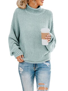 Foto 1 | Foto 1 | Jersey Saodimallsu De Cuello Alto De Punto Extragrande Verde Xxl Para Mujer - Venta Internacional.