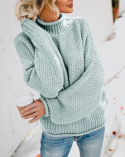 Foto 4 | Foto 4 | Jersey Saodimallsu De Cuello Alto De Punto Extragrande Verde Xxl Para Mujer - Venta Internacional.