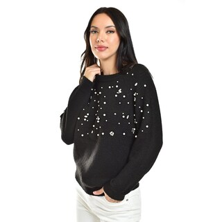 Foto 2 | Foto 2 | Sueter Con Pedreria Y Perlas Roman Fashion /juvenil, 4003 (negro) Negro