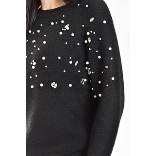 Foto 4 | Foto 4 | Sueter Con Pedreria Y Perlas Roman Fashion /juvenil, 4003 (negro) Negro