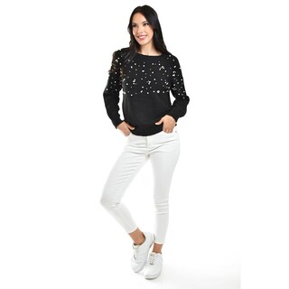 Foto 5 | Foto 5 | Sueter Con Pedreria Y Perlas Roman Fashion /juvenil, 4003 (negro) Negro