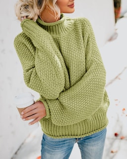 Foto 4 | Foto 4 | Suéter Saodimallsu De Cuello Alto De Gran Tamaño Para Mujer De Invierno Cálido - Venta Internacional.