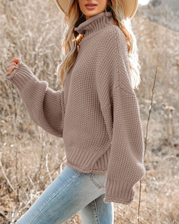 Foto 2 | Foto 2 | Suéter Saodimallsu De Cuello Alto De Gran Tamaño Para Mujer De Invierno Cálido - Venta Internacional.